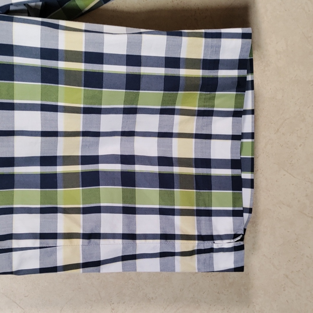 *E194 Anne Klein Sport navy, green & yellow cotton plaid shorts 12 FINAL PRICE - Picture 4 of 11